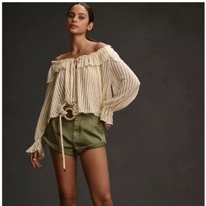 Anthropologie Cream Top S